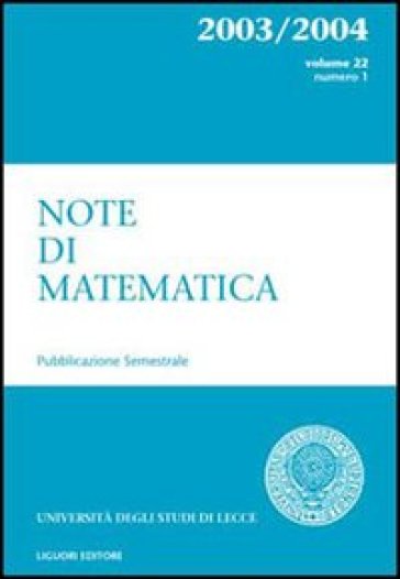 Note di matematica. 22.