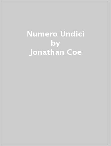 Numero Undici - Jonathan Coe