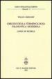 Origini della terminologia filosofica moderna. Linee di ricerca