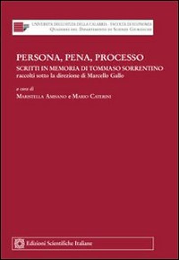 Persona, pena, processo. Scritti in memoria di Tommaso Sorrentino, raccolti sotto la direzione di Marcello Gallo