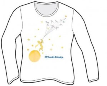 Piccolo Principe. Il viaggio. T-shirt modello femminile. Taglia M manica lunga