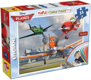 Planes - Puzzle Color Plus Super 35 Pz (Puzzle+8 Pennarelli)