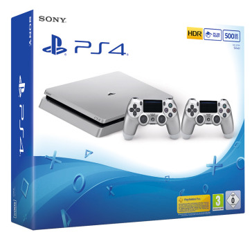 Playstation 4 Slim 500GB Silver + 2 DS4