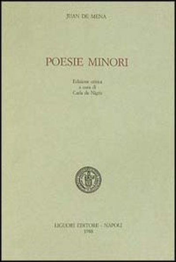 Poesie minori - Juan De Mena