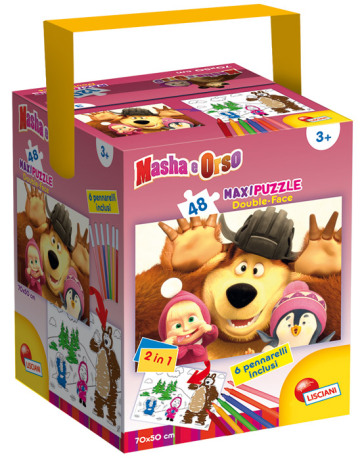 Puzzle+Colori Masha e Orso F.Faces 48pz