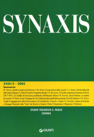 Quaderni di Synaxis. 3/5.