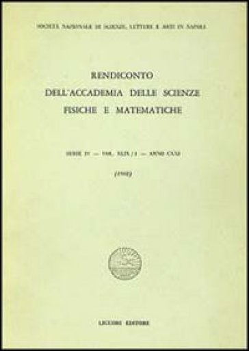 Rendiconto dell'Accademia delle scienze fisiche e matematiche. Serie IV. 49: Anno 1982