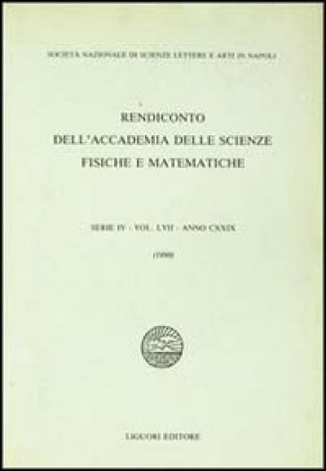 Rendiconto dell'Accademia delle scienze fisiche e matematiche. Serie IV. 57: Anno 1990