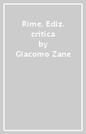 Rime. Ediz. critica