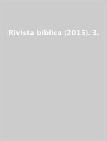 Rivista biblica (2015). 3.