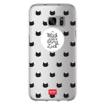 Samsung S7 Clear Case - Black Cats