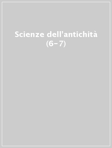 Scienze dell'antichità (6-7)