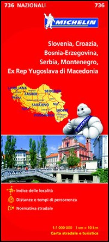 Slovenia, Croazia, Bosnia-Erzegovina, Serbia, Montenegro, Ex Rep Yugoslava di Macedonia 1:1 000 000