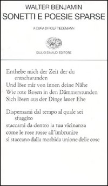 Sonetti e poesie sparse - Walter Benjamin