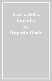 Storia della filosofia