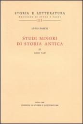 Studi minori di storia antica. 4.Saggi vari