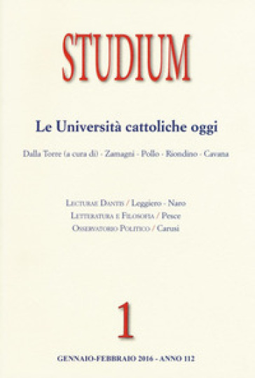 Studium (2016). 1: Le università cattoliche oggi