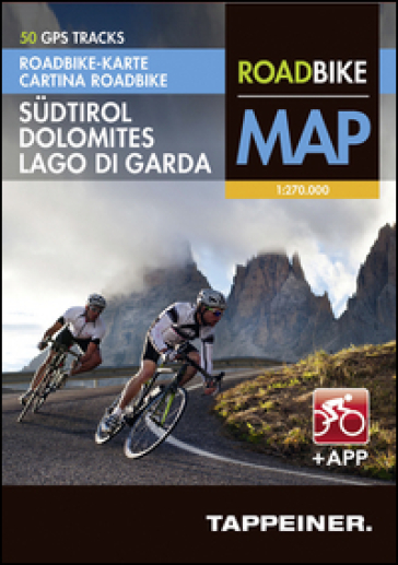 Sudtirol, Dolomites, Lago di Garda. Roadbike map