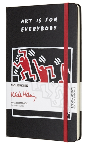 Taccuino a righe Keith Haring in edizione speciale Large nero