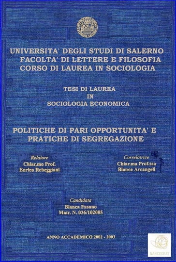 Tesi: Politiche di pari opportunità e pratiche di segregazione - Bianca Fasano