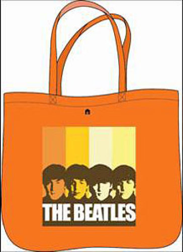 The Beatles. Ritratti a colori. Borsa shopper. Colore arancio