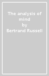 The analysis of mind