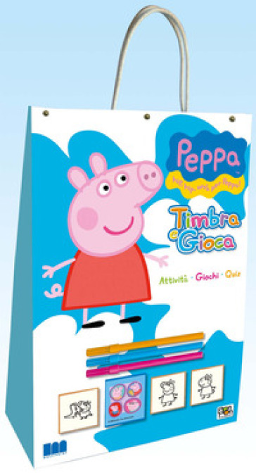 Timbra e gioca. Attività, giochi, quiz. Activity book 4. Hip hip urrà per Peppa! Ediz. illustrata. Con gadget - Dea Brusorio