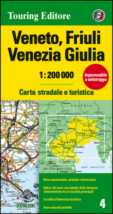 Veneto, Friuli Venezia Giulia 1:200.000. Carta stradale e turistica. Ediz. multilingue