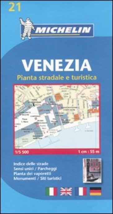 Venezia. Pianta stradale e turistica. 1:5.500. Ediz. multilingue