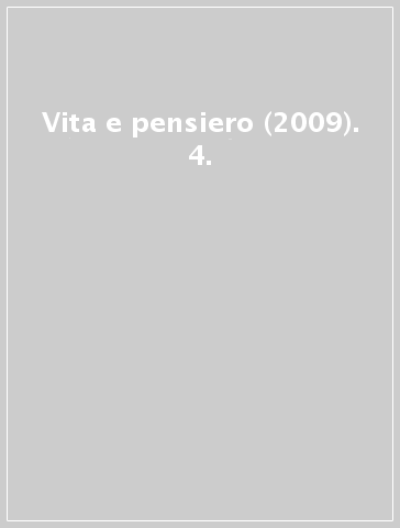 Vita e pensiero (2009). 4.