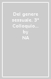 Del genere sessuale. 3º Colloquio di Palermo