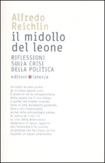 Il midollo del leone. Riflessioni sulla crisi della politica - Alfredo Reichlin