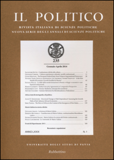 Il politico. Rivista italiana di scienze politiche (2014). 235.