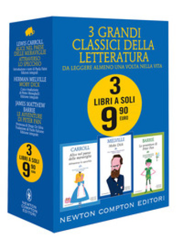 3 grandi classici: Alice nel paese delle meraviglie. Attraverso lo specchio-Moby Dick-Le avventure di Peter Pan. Ediz. integrale - Lewis Carroll - Herman Melville - James Matthew Barrie