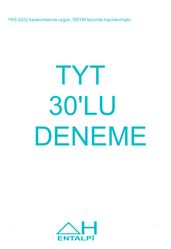 30 lu TYT KMYA DENEMES- ENTALP YAYINLARI