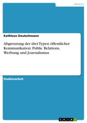 Abgrenzung der drei Typen öffentlicher Kommunikation: Public Relations, Werbung und Journalismus