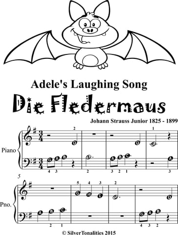Adele's Laughing Song Die Fledermaus Beginner Piano Sheet Music Tadpole Edition - Johann Strauss Junior