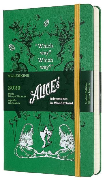 Agenda 12M giornaliera 2020 - copertina rigida - Large -  Limited Edition Alice In Wonderland - Verde