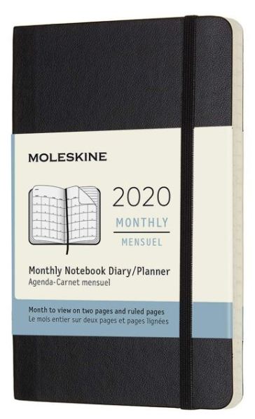 Agenda 12M mensile 2020 - copertina morbida - Pocket - colore nero