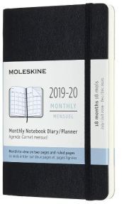 Agenda 18M Mensile 2019/2020 - copertina morbida - Pocket - colore Nero