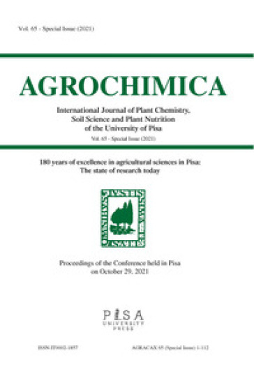 Agrochimica. 180 years of excellence in agricultural sciences in Pisa. The state of resear...