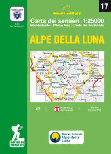 Alpe della Luna. Carta dei sentieri 1:25000. Ediz. multilingue - Raffaele Monti