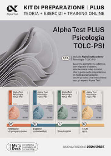 Alpha Test plus psicologia TOLC-PSI. Kit completo di preparazione con training on line personalizzato. Con MyDesk - Fausto Lanzoni - Paola Borgonovo - Giuseppe Vottari - Stefania Provasi - Silvia Tagliaferri