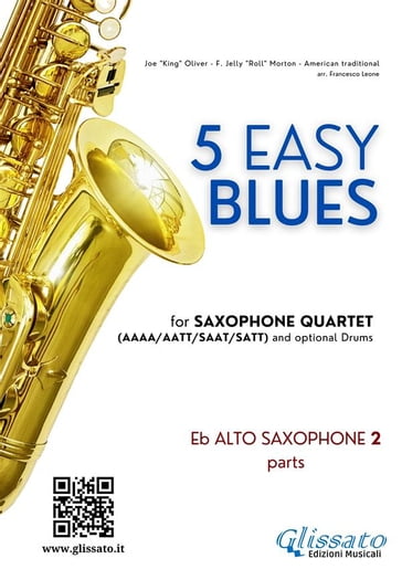 Alto Sax 2 parts "5 Easy Blues" for Saxophone Quartet - Francesco Leone - Joe 