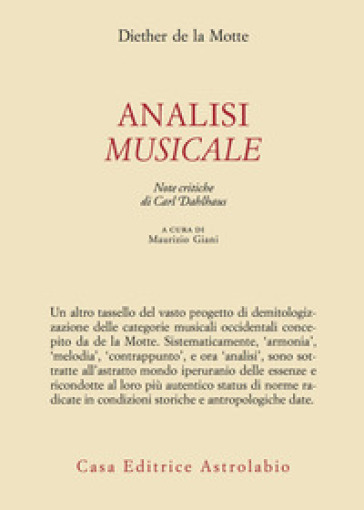 Analisi musicale - Diether de La Motte