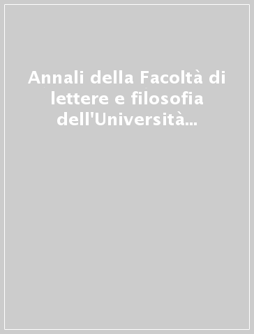 Annali della Facoltà di lettere e filosofia dell'Università di Siena. 2.