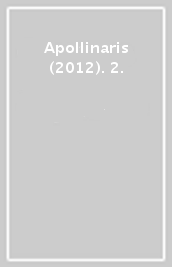 Apollinaris (2012). 2.