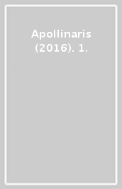 Apollinaris (2016). 1.