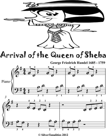 Arrival of the Queen of Sheba Beginner Piano Sheet Music Tadpole Edition - George Friedrich Handel