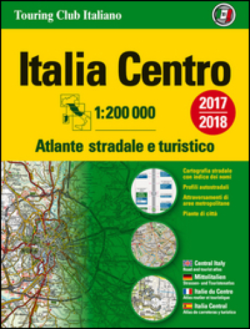 Atlante stradale Italia Centro 1:200.000. Ediz. multilingue